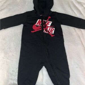 Jordan Black and Red Kids One Piece Footie